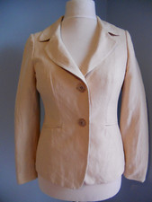 Vintage Platinum 90s Blazer Sz 12 Pale Peach 55% Silk 45% Linen / Matching Dress