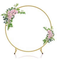 7.2ft Round Backdrop Stand, Balloon Arch Stand Metal Wedding Arch Backdrop