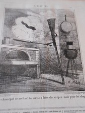 Caricature 1869 Le Chassepot se mettant lui aussi a faire des crêpes