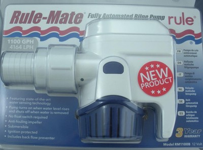 Rule RM1100B Rule-Mate 1100 Gph Automatic Bilge Pump 12 Volt