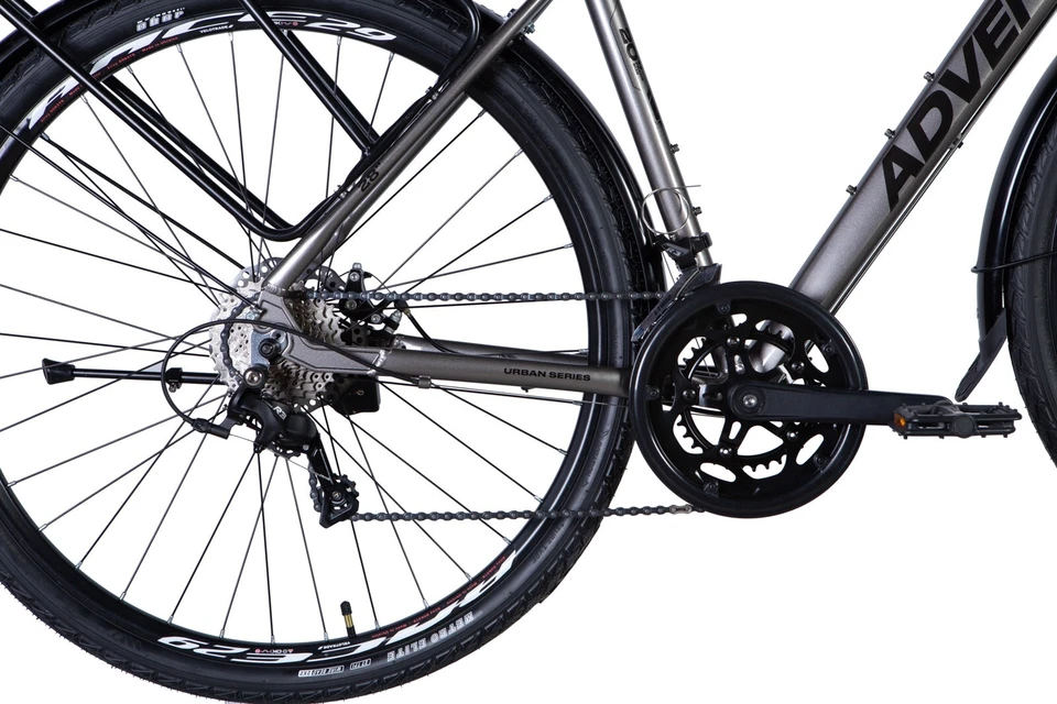 Gravelbike Fahrrad Trekking City 28" Stadt Gepäckträger Aluminium Grau RH 50 cm - Bild 2 von 4