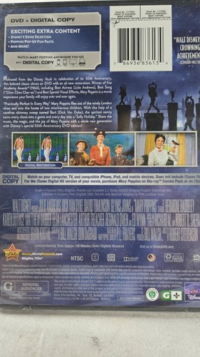 Disney Mary Poppins Edition DVD 1964 50 Anniversary Blu-ray by Julie Andrews - Picture 4 of 6