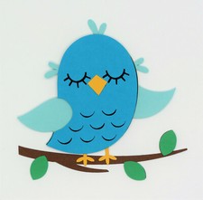 Blue Bird on a branch Paper Scrapbook Embellishment Layered Cardstock