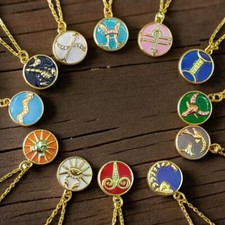 Gold Celestial Zodiac Sign Necklace Horoscope Jewellery Meaningful Personalised