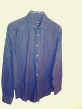PRONTO UOMO Men's Dress Casual Shirt Blue Size:M 