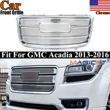Chrome Trim Front Bumper Grille Grill Assembly For GMC Acadia Denali 2013-2016