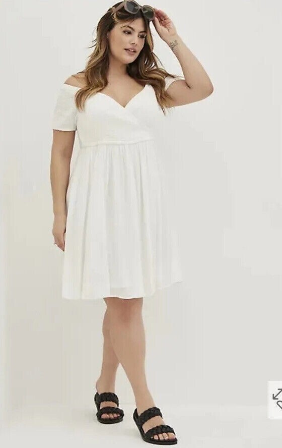 off shoulder skater dress white Sweetheart Fit and Flare Mini for Women, Pink / 2XL skater skirt creates a classic fit Bridal off-shoulder minidress in white