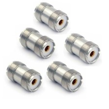 5 Pack UHF SO-239 Female to Female Coupler RF Adapter Connector for PL-259 Plugs