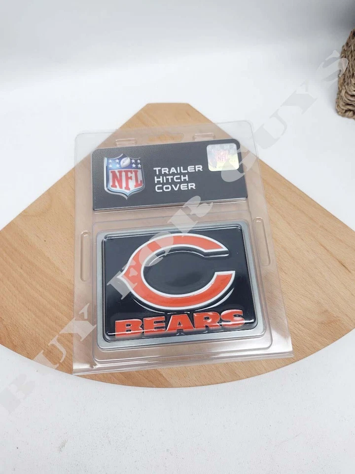 Chicago Bears NFL — прямоугольная крышка сцепного устройства для прицепа грузовика 2 дюйма или 1,25 дюйма B000K9XTRC - Изображение 2 из 4