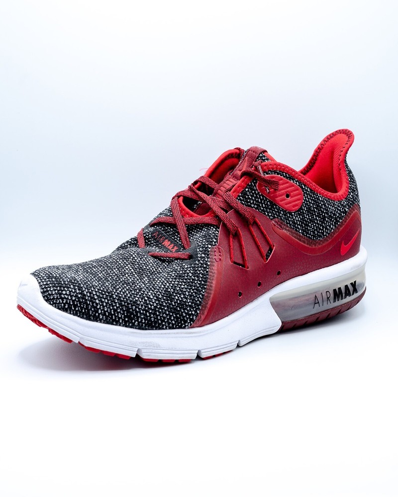 NIKE AIR MAX Sequent 3 Mens Athletic Shoes 921694 015 Red Gray Size 9.5