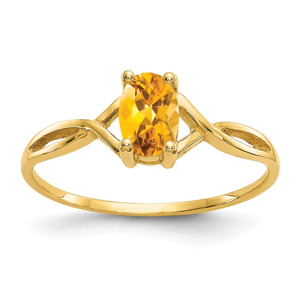 10k Yellow Gold Citrine Birthstone Ring for Women, Size 7, 1.02gm Polished