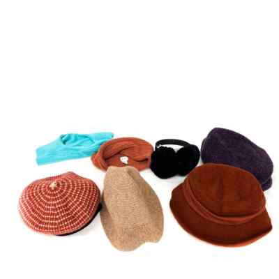 7 Pcs Assorted Women's Hat Cap Headgear Accessories, Millitage Comhats Aldo