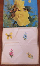 Vintage Damen Taschent&uuml;cher Taschent&uuml;cher gelb rose verpackt St Patrick. gelb, blau,