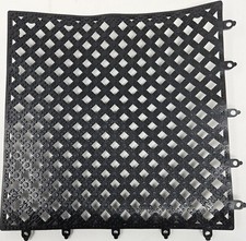 APEX 0065585 12" x 12" Plasti-Tile Interlocking Shelf & Bar Liner Black Qty 24