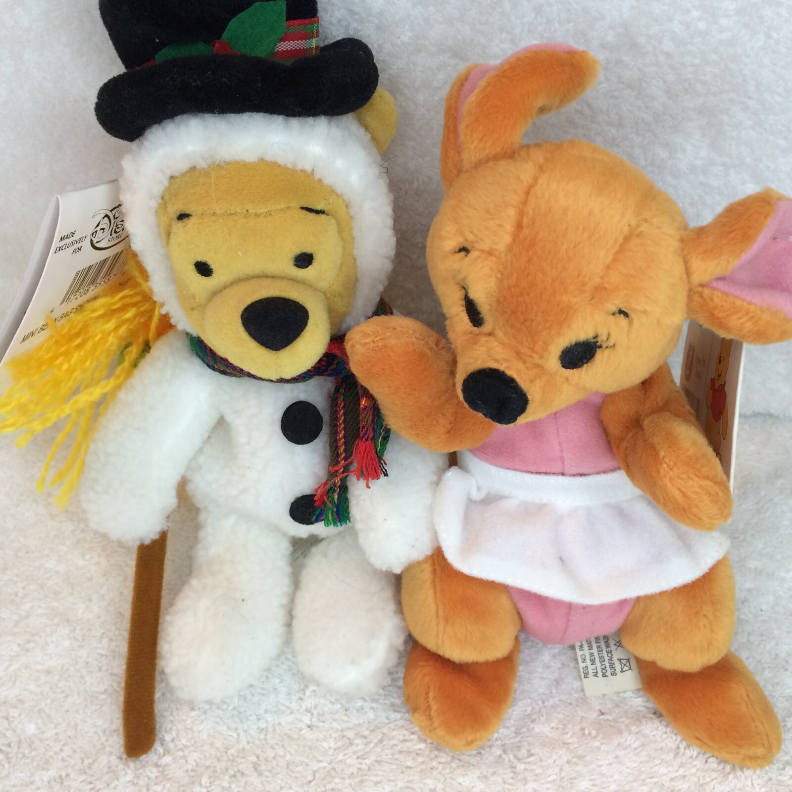 DIsney Snowman Winnie the Pooh & Kanga Beanbag Friends with tags