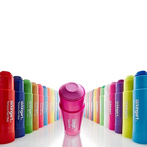 KINGART 57524 TEMPERA PAINT Sticks, Set of 24 Rich Colors, Solid Paint