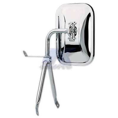 K Source H3571 Exterior Mirror; OEM Replacement; Single; Chrome; Manual; Non-Fol