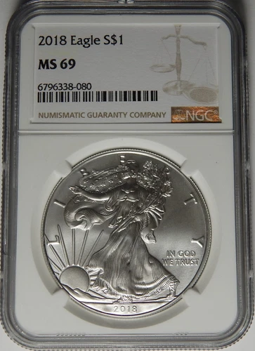 2018 NGC MS-69 AMERICAN SILVER EAGLE - LM35