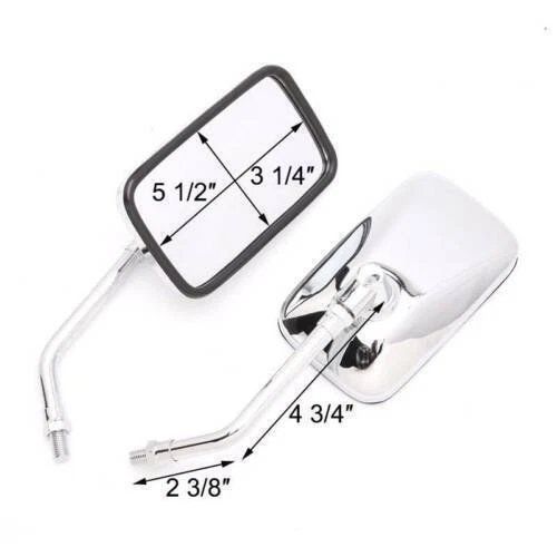 Espejos retrovisores laterales rectangulares cromados para moto Honda Rebel 250 CMX250C 300 CMX300 Foto 4 de 4