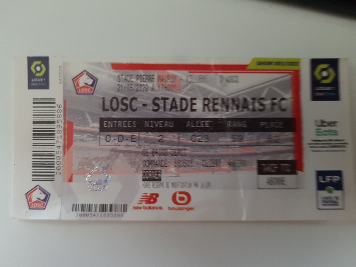 Souvenir LOSC - Lot Tickets Match Lille (Stadium Nord) + Cartes Postales