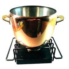 Spring FONDUE Topf Vintage Kupfer 60er Fonduetopf mit Stövchen 