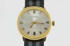 DUGENA PRECISION HERREN UHR STAHL VERGOLDET HANDAUFZUG 34MM VINTAGE ARMBANDUHR 