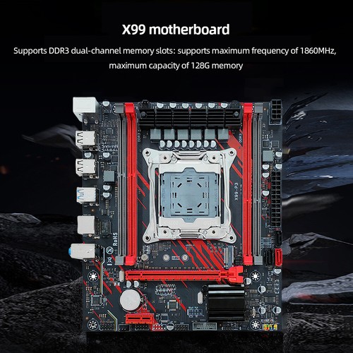 DDR3 ECC PC Mainboard NVME/SATA Desktop Server Motherboard E5 2666 V3 LAG2011-V3 - Picture 4 of 11