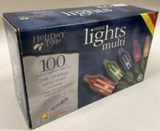 Holiday Time 100 Multi-Color Mini Lights Green Wire Christmas, 29.5 FT