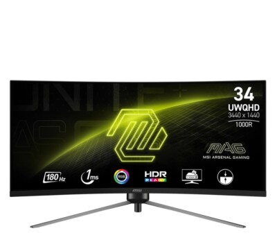 MSI MAG 345CQR 34 Zoll 3440 x 1440 UWQHD LED VA Curved 21:9 180Hz 	1ms Schwarz