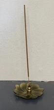 Bronze Flower Incense Stick Holder , Ash Catcher for Incense Sticks~ With Bag