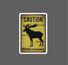 Moose Crossing Sticker Waterproof NEW