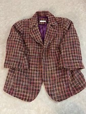 Coldwater Creek Womens 3/4 Sleeve Tweed Hook Eye Multicolor Blazer Jacket W18