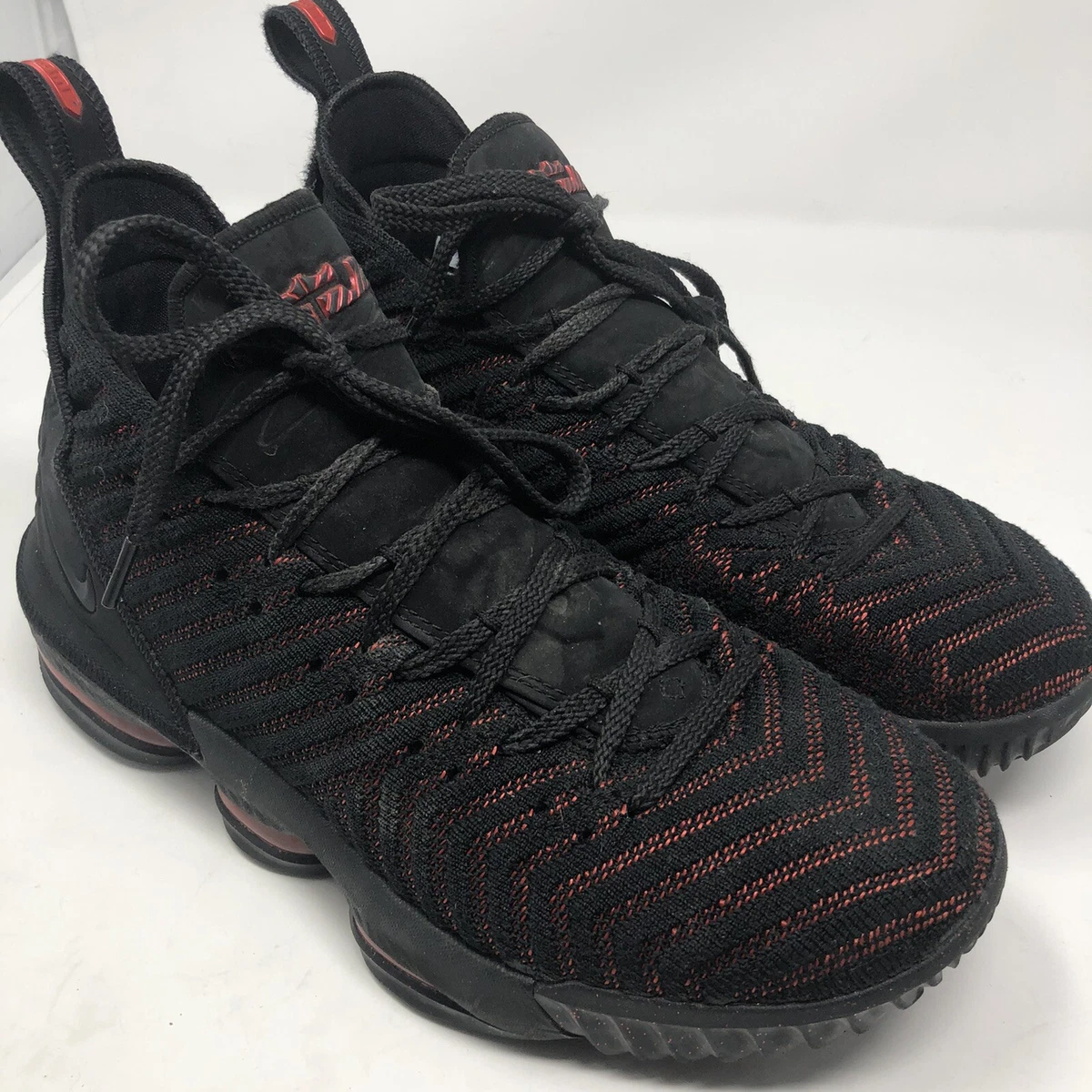 sol Domar Escarpa Nike LeBron James 16 XVI Fresh Bred Black Red Flyknit OG 2018 AO2588-002 Sz  8.5 | eBay