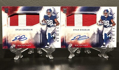 LOT (2) 2017 Origins EVAN ENGRAM Rookie Patch Autos RPA 2 Giants Jaguars