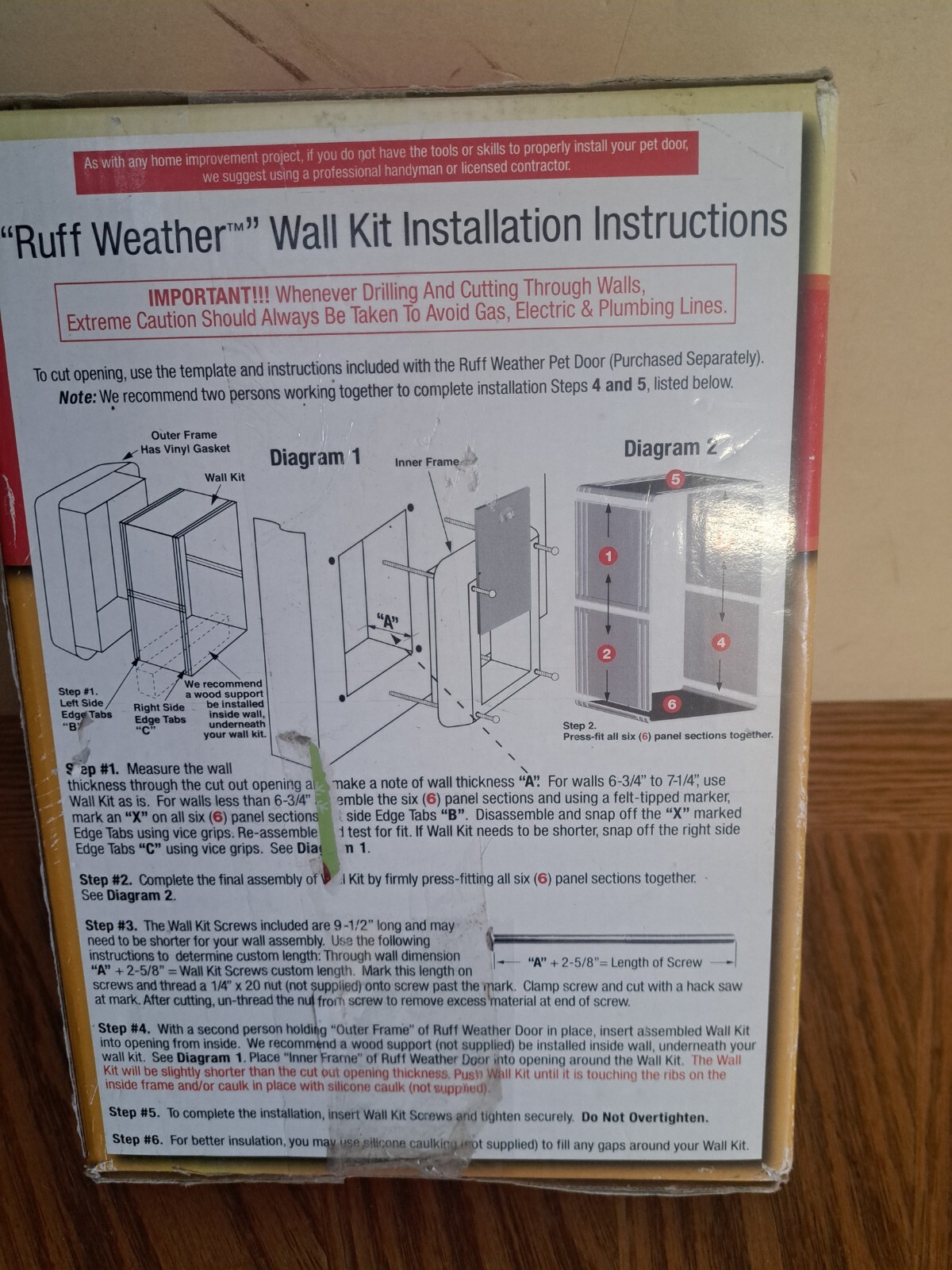 RuffWeather or Protector Pet Dog Door Wall Kit Extra Large New eBay