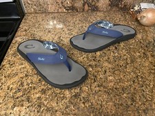 Olukai Ohana Flip Flops Therapeutic Comfy Sandals Deep Sea Navy Blue