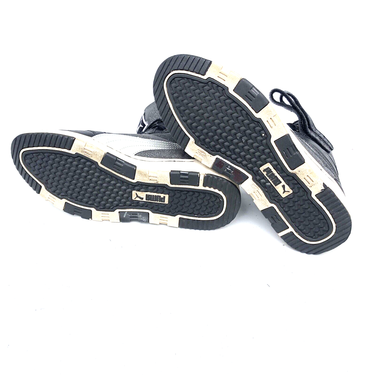 Puma Sky 2 Hi Top Sneaker Sz 9 USW Blk/Slvr Leather Basketball