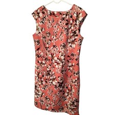 Cato Womens Coral Floral Sleeveless Sheath Dress Size S New With Tags NWT