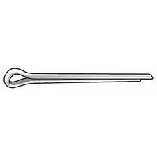 Extended Prong Cotter Pin, 1/16 in Dia, 1-1/4 in L, Low Carbon Steel, 100 PK