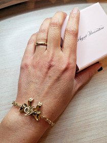 Agent Provocateur Gold Plated "Bret" Bow Bracelet- 8" total