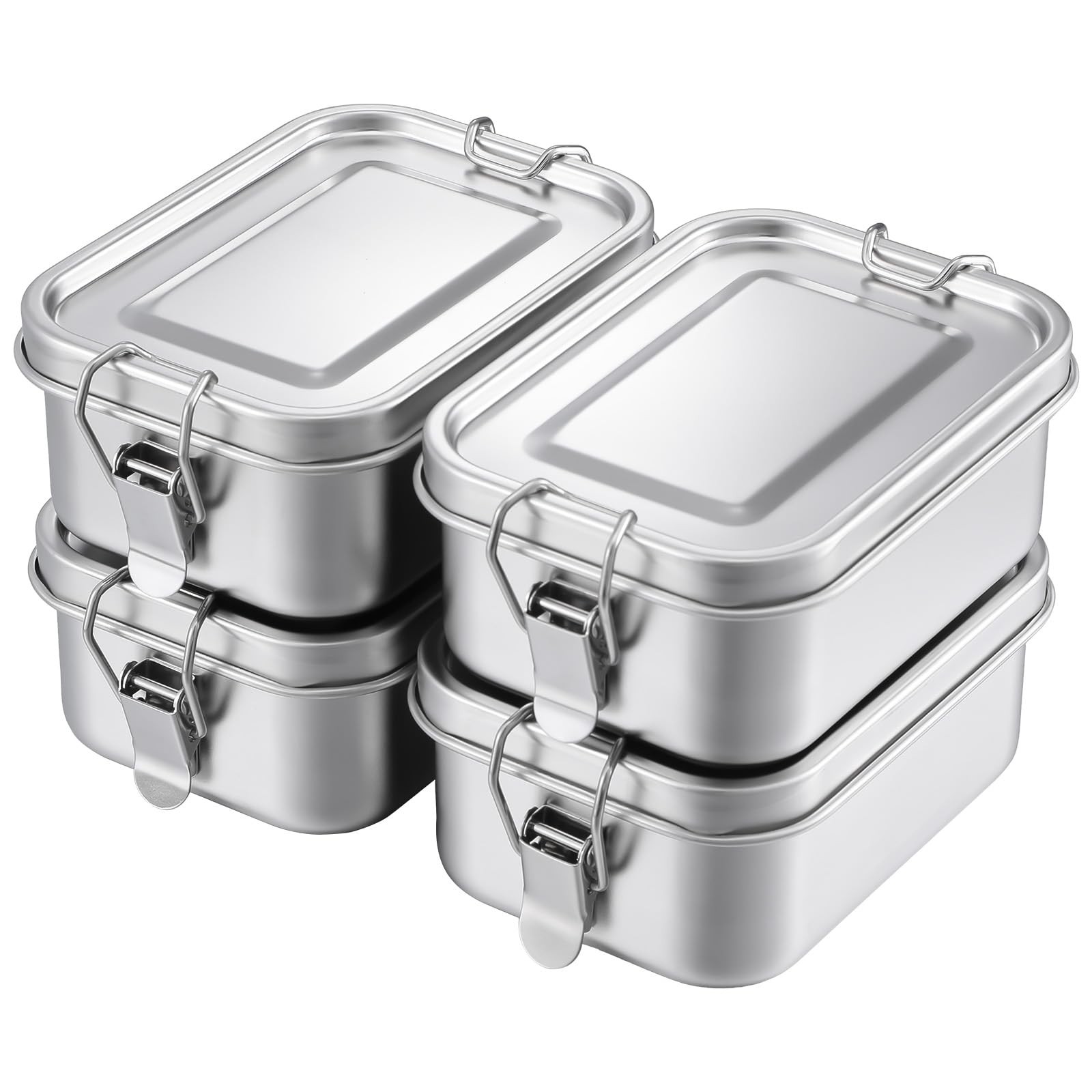 Stainless Steel Bento Box Metal Lunch Food Storage Containers Reusable 550 ml
