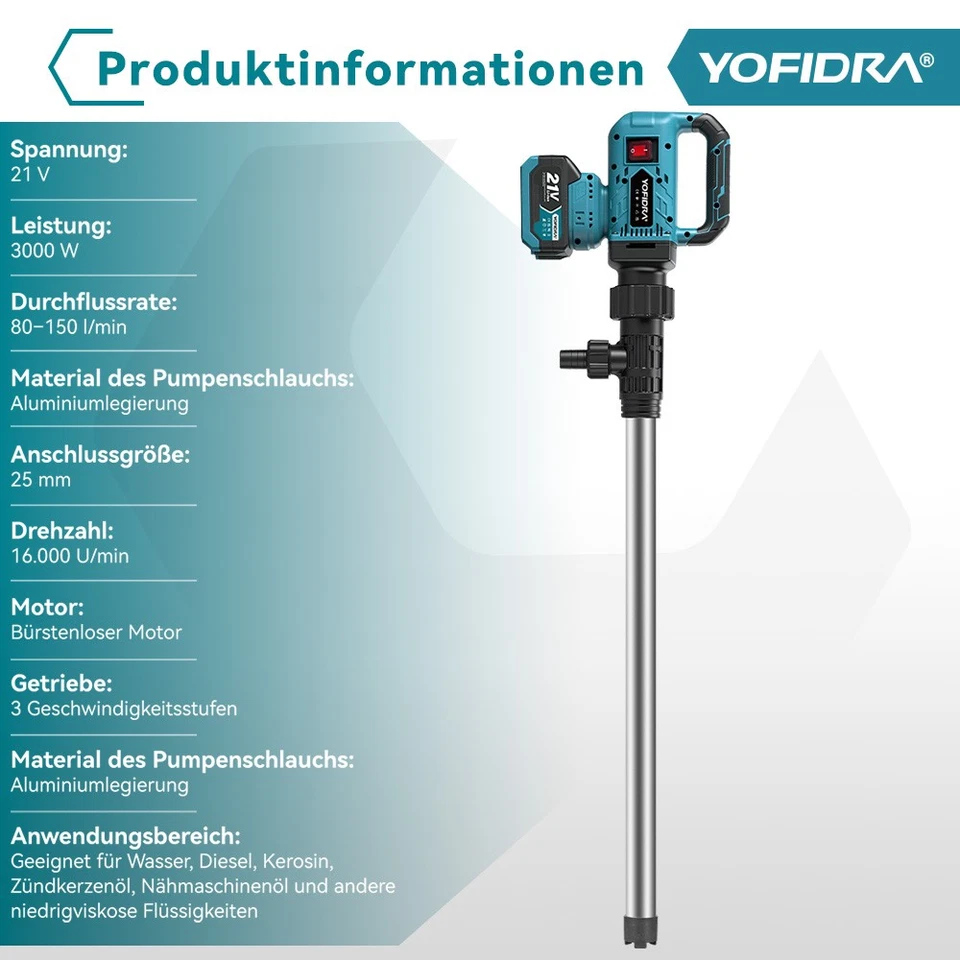 Für Makita 18V Akku Fasspumpe Regenfasspumpe Elektrisch Öl Pumpe Wasserpumpe  - Bild 4 von 4