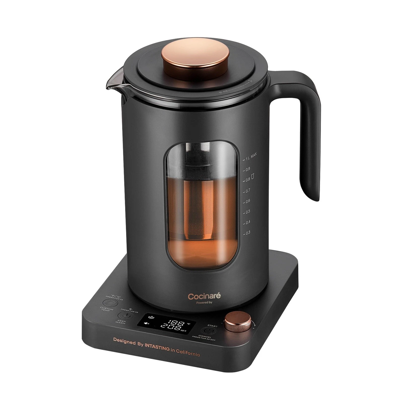 Electric Tea Kettle, Electric Kettle with Tea Infuser, ±1℉ Knob Temperature C...