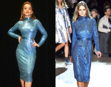 New Nwt Marc Jacobs Runway Celebrity Blue Sequin Embroidered Cocktail Dress Us 0