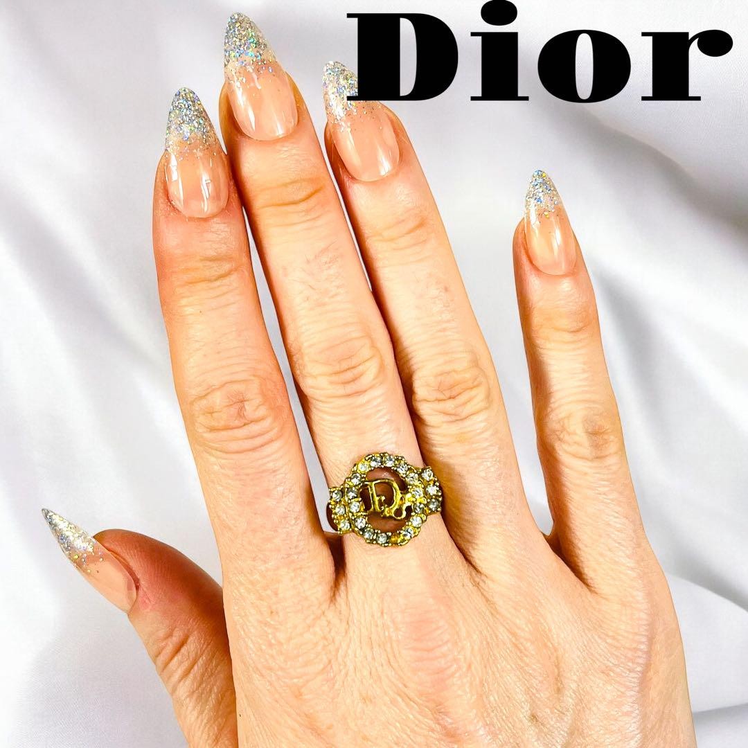 Dior Christian Logo Crystal Ring Unisex Jewelry New Arrival