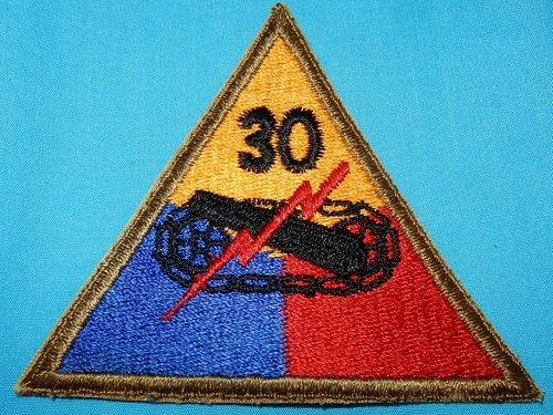 WW2 ERA 30th ARMORED DIVISION PATCH US MILITARY BADGE UNITED STATES WORLD WAR II