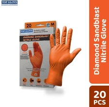 20Pcs Diamond Sandblast Textured Nitrile Powder Free Gloves Medical Safety