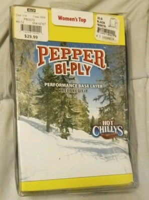 Thermal Top Hot Chillys PB3070 Women s Pepper Bi-Ply Relax Fit Crewneck Shirt XL