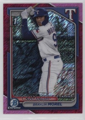 2024 Bowman Chrome Prospects Fuchsia Shimmer Refractor 8/199 Braylin Morel 0l44