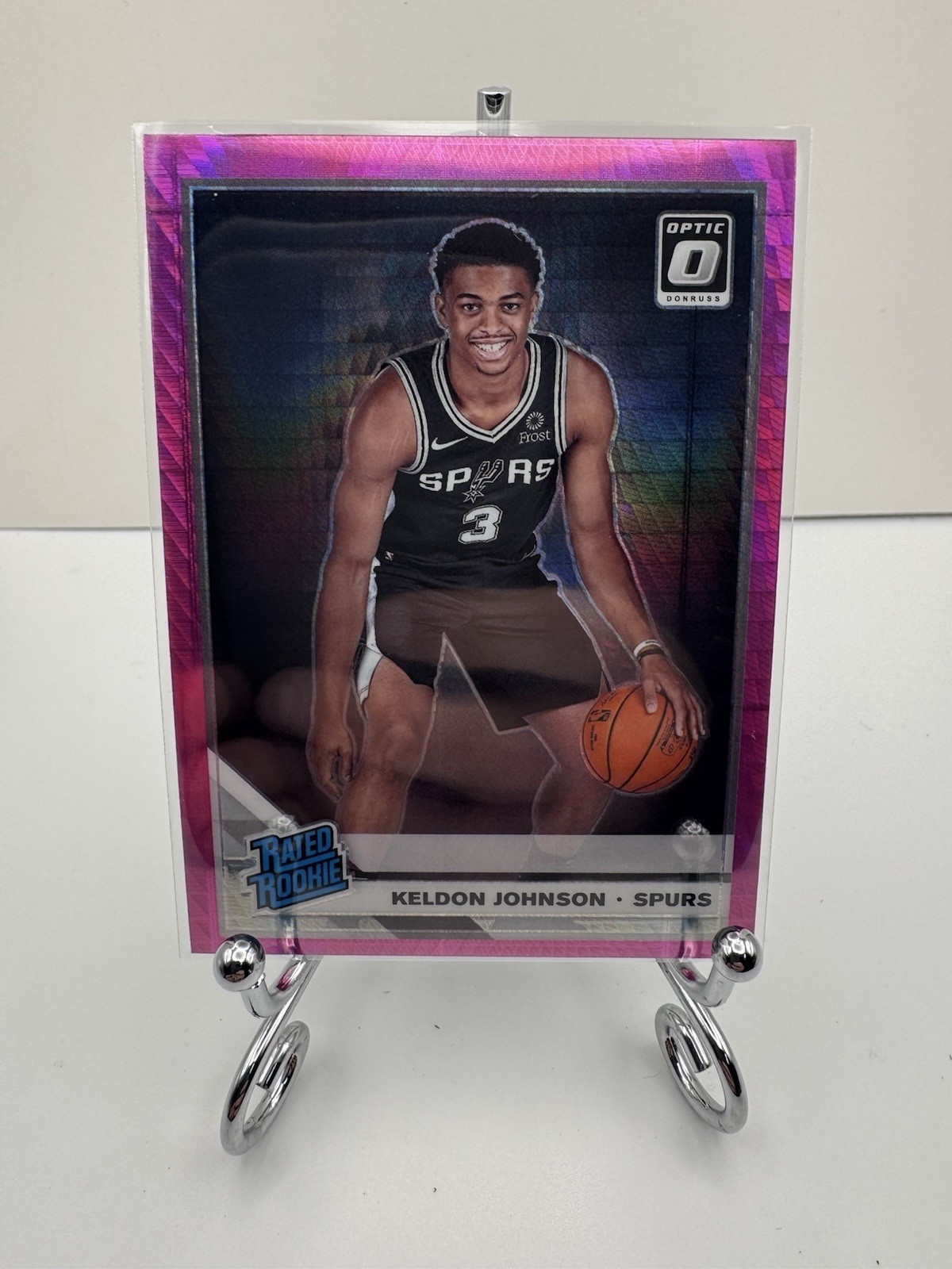 2019-20 Panini Donruss Optic - Rated Rookie Keldon Johnson #186 Pink Hyper Prizm